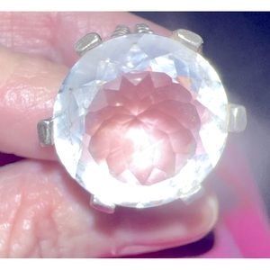 STEPHEN DWECK SZ 7 ROCK CRYSTAL ROUND 925 STERLING SILVER SIGNED MINT CONDITION